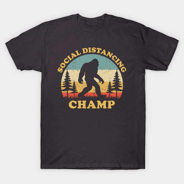 Bigfoot Social Distancing Champ Vintage T-Shirt by tee_merch